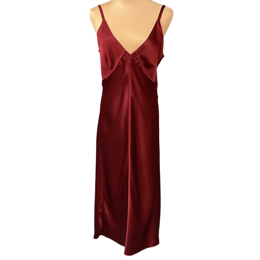 Helmet Lang Women's Elegant Bias Cut Evening Party Satin Slip Dress Size Medium - Picture 2 of 12